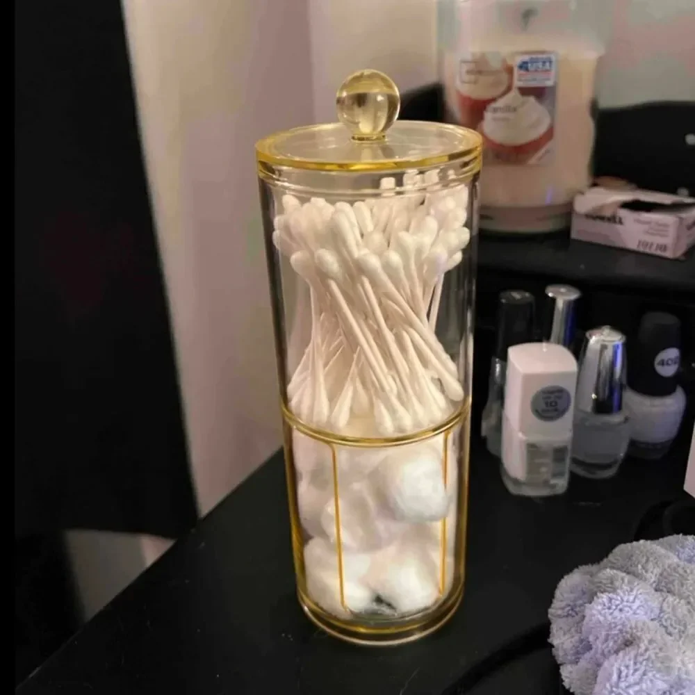 Stackable Clear Gold Acrylic Canister